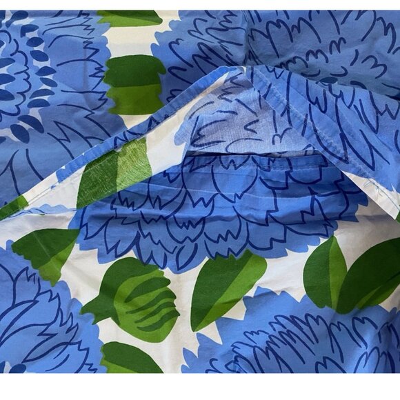 Crate & Barrel Marimekko Primavera Blue Cotton STANDARD Pillow Sham Set 2pc - Picture 5 of 7